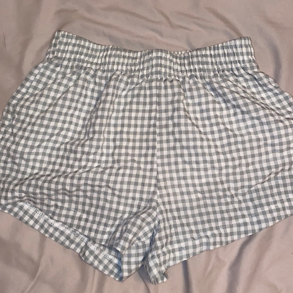 princess polly green and white plaid shorts
